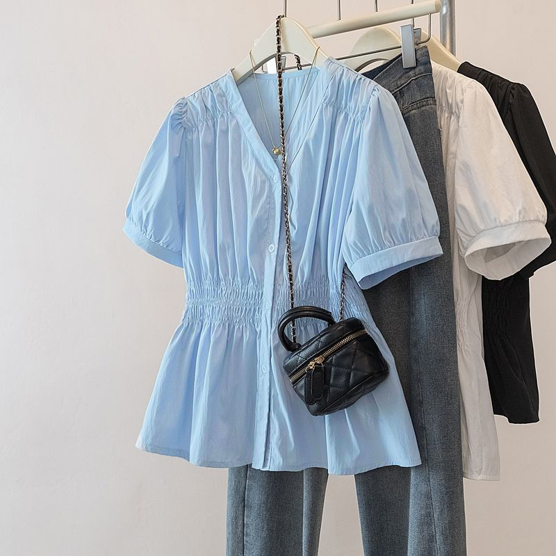 Summer Clothing In French - 200 Pounds Plus Size Elastic Waist