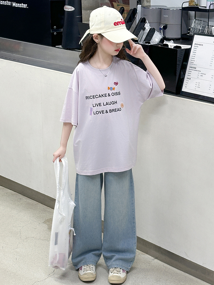 Summer Clothing Set For Girls - Girls Summer ort Sve T-irt Set