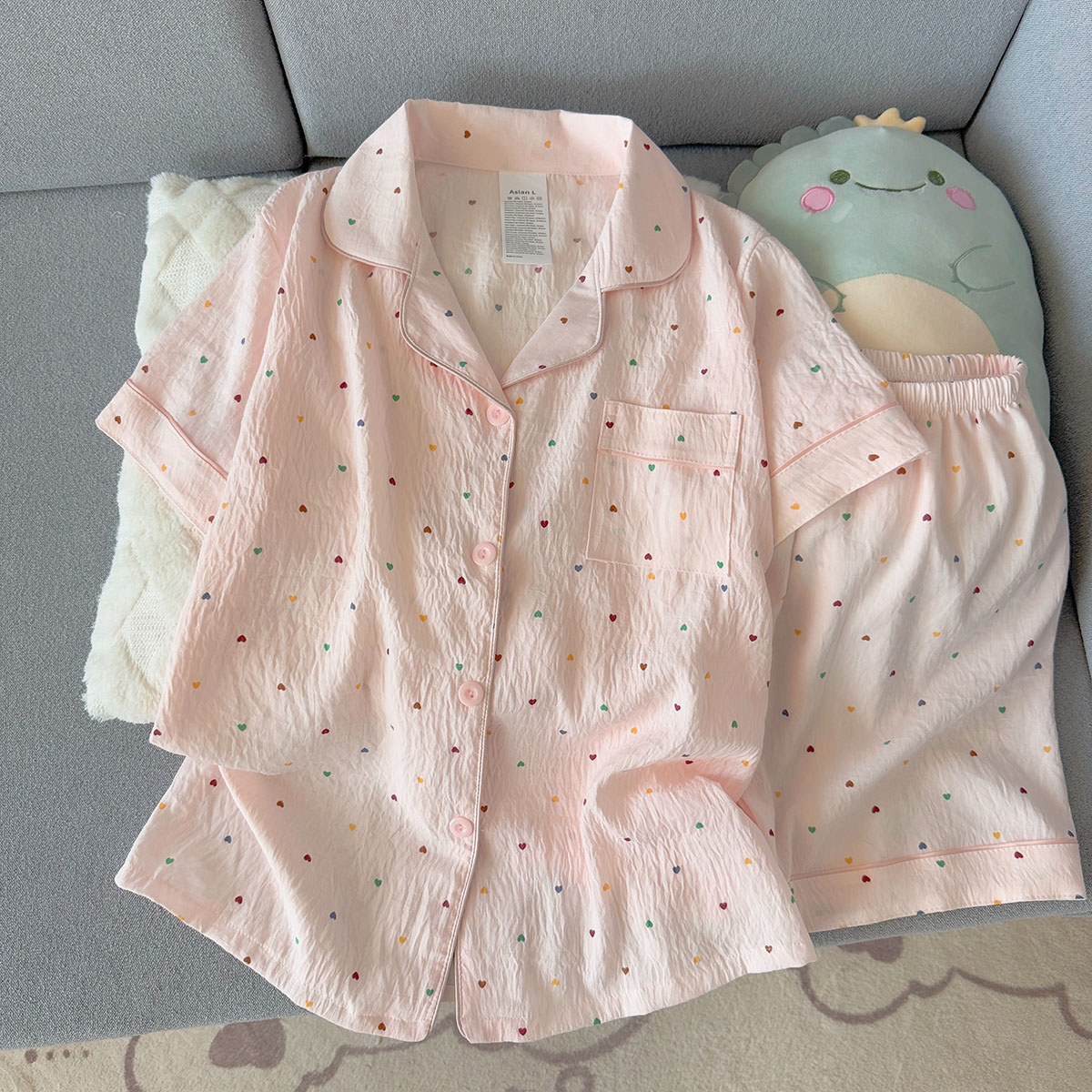 Summer Cloth - Women'S Printed Polka Dot Cotton Pajamas