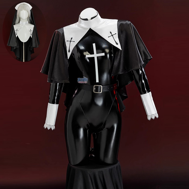 Romper Playsuit Women - Nun Cosplay Costume Women Sexy Leather
