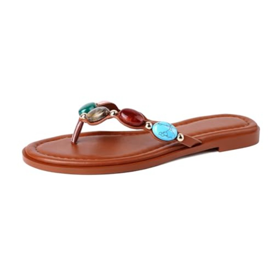 Flip Flop Jeweled - Jeweled Thong Flip Flops for Women