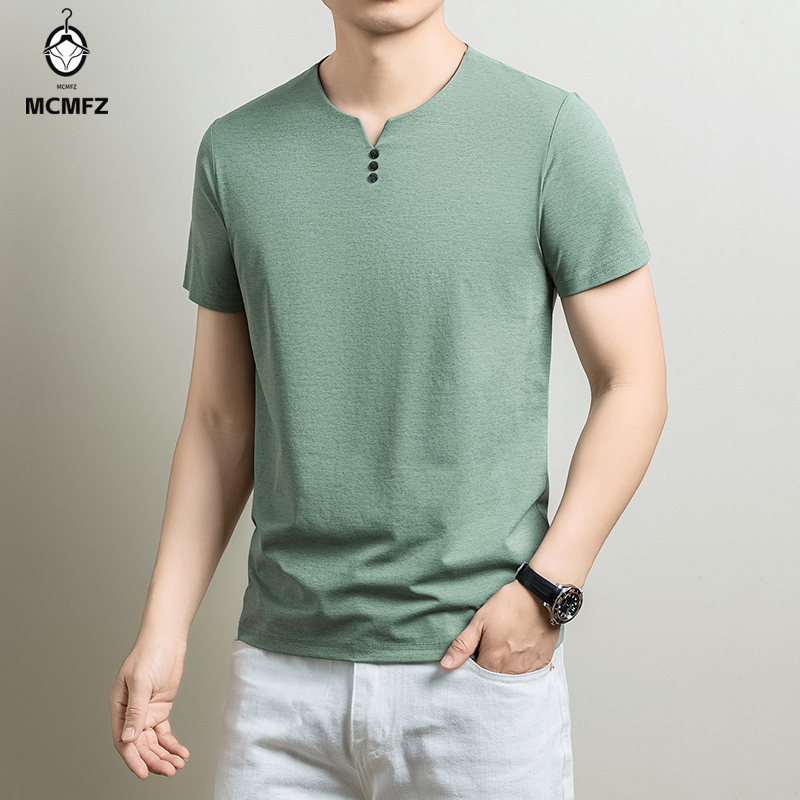 Summer Cloth - Mens Basic Henley T Shirt Comfortable