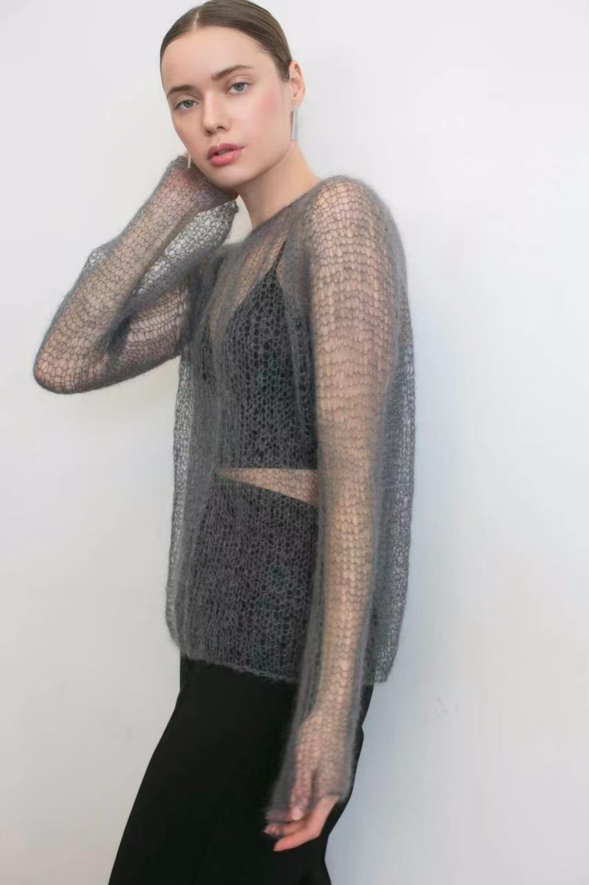 Mohair Top Pullover Sweater, K - Summer Clothing Yarn ulasan dan harga