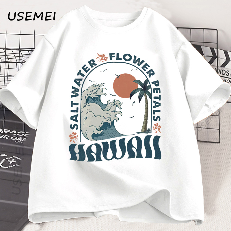 Hawaii Beach T-Shirt Ocean Bea - Summer Vibes Clothing Men ulasan dan harga