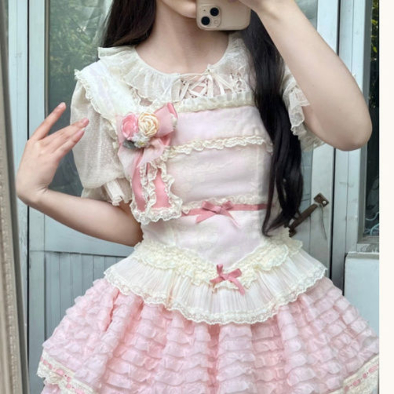 Lolita Sweet Lace Patchwork Wo - Summer Japanese Clothing ulasan dan harga