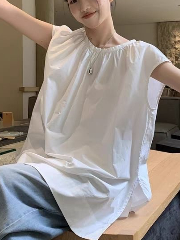 Sleeveless Blouses Women Vinta - Summer Clothing In French ulasan dan harga