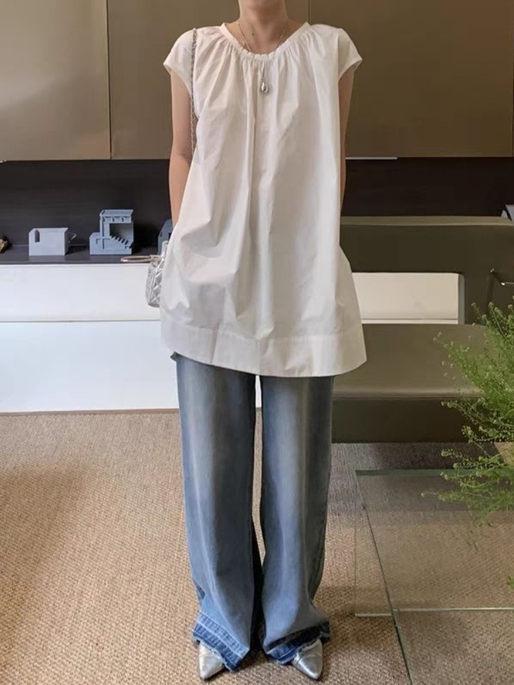 Sleeveless Blouses Women Vinta - Summer Clothing In French ulasan dan harga