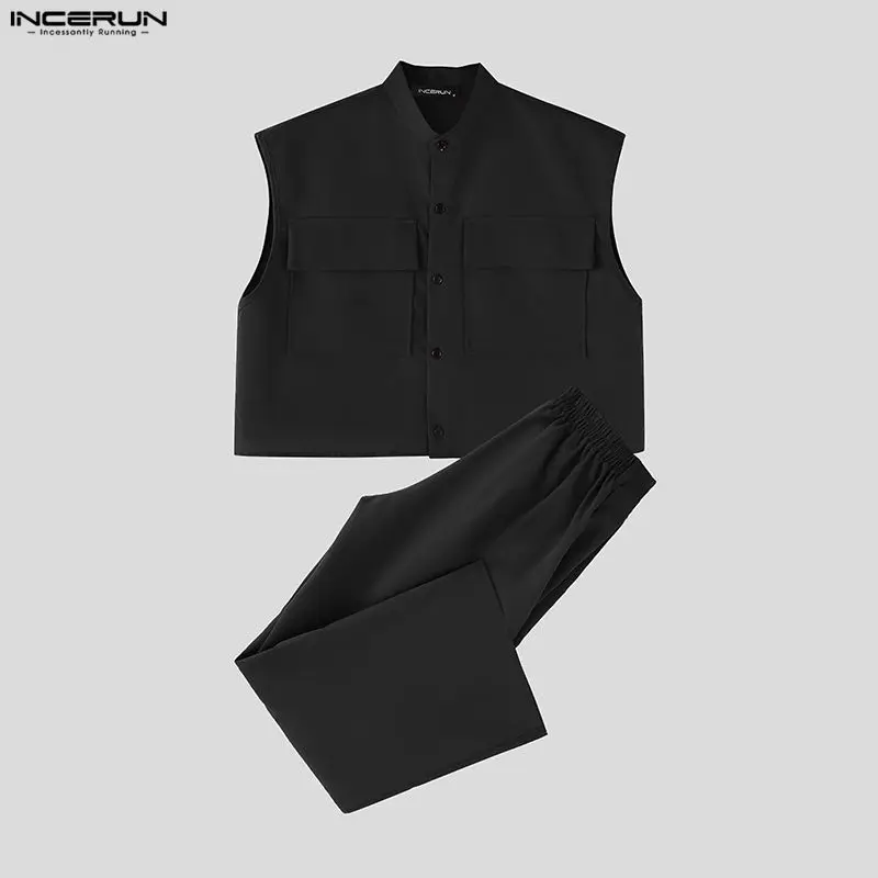 INCERUN Men Sets Solid Sleevel - Summer Clothing Essentials ulasan dan harga