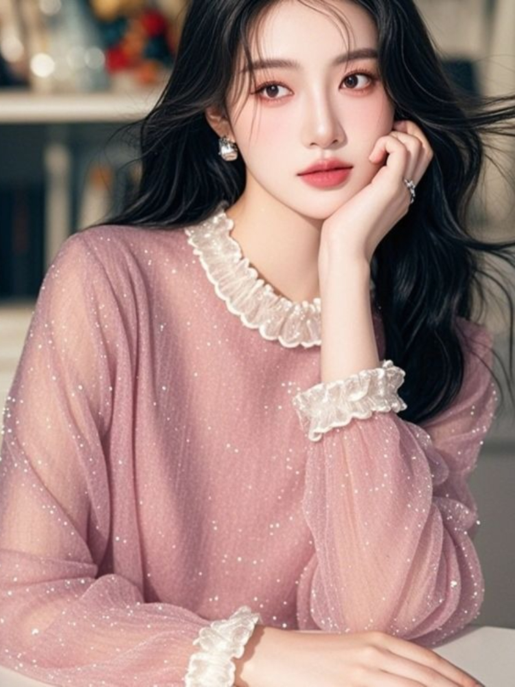French Sweet Blouses Ruffles P - Summer Clothing In French ulasan dan harga