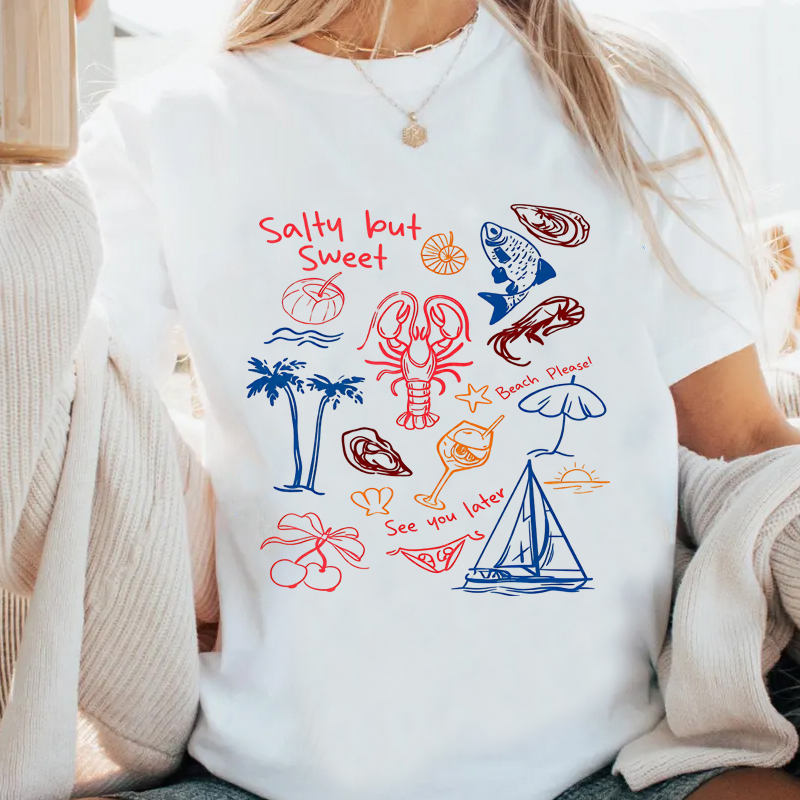 Salty But Sweet T Shirt Men Wo - Summer Vibes Clothing Men ulasan dan harga