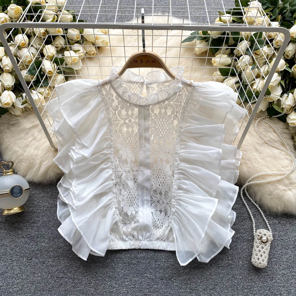 Vintage Elegant  Lace Petal Sl - Summer Clothing In French ulasan dan harga