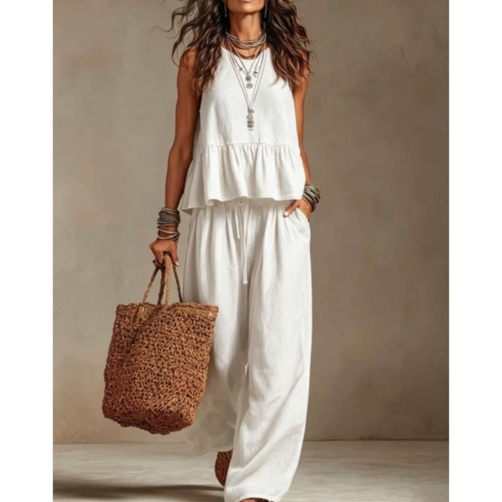 New Casual Sleeveless Women T- - Summer Clothing Set For Girls ulasan dan harga