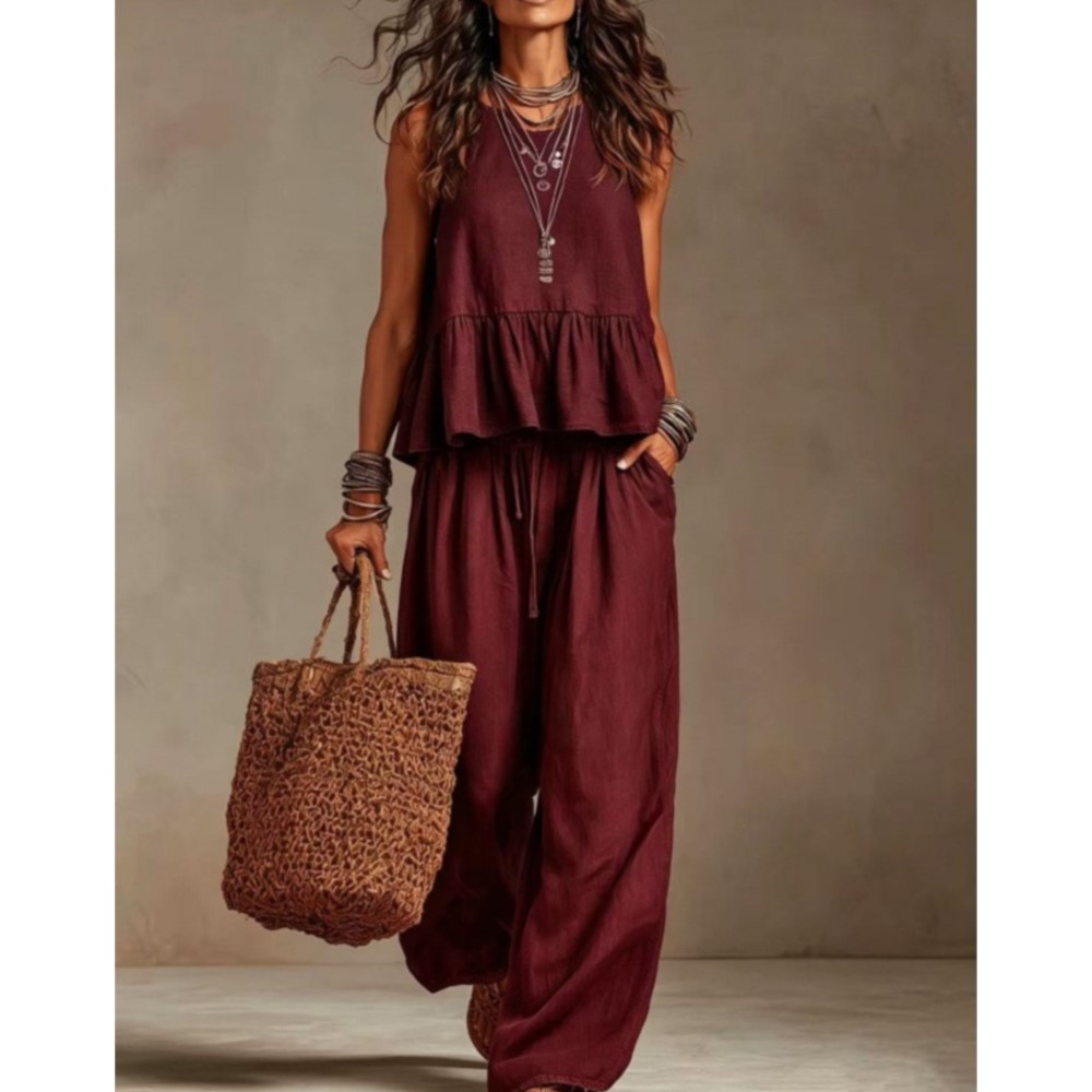 New Casual Sleeveless Women T- - Summer Clothing Set For Girls ulasan dan harga