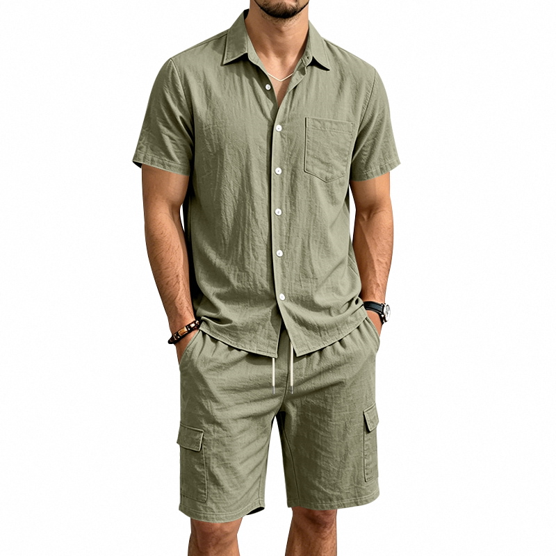 Men Summer American Linen Two  - Summer Clothing Essentials ulasan dan harga